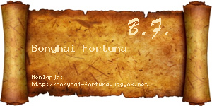 Bonyhai Fortuna névjegykártya